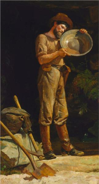 The prospector by Julian Ashton Realism Art dated 1889