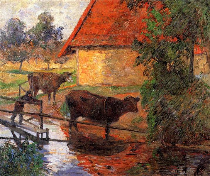 Watering place by Paul Gauguin Impressionism Art dated 1885