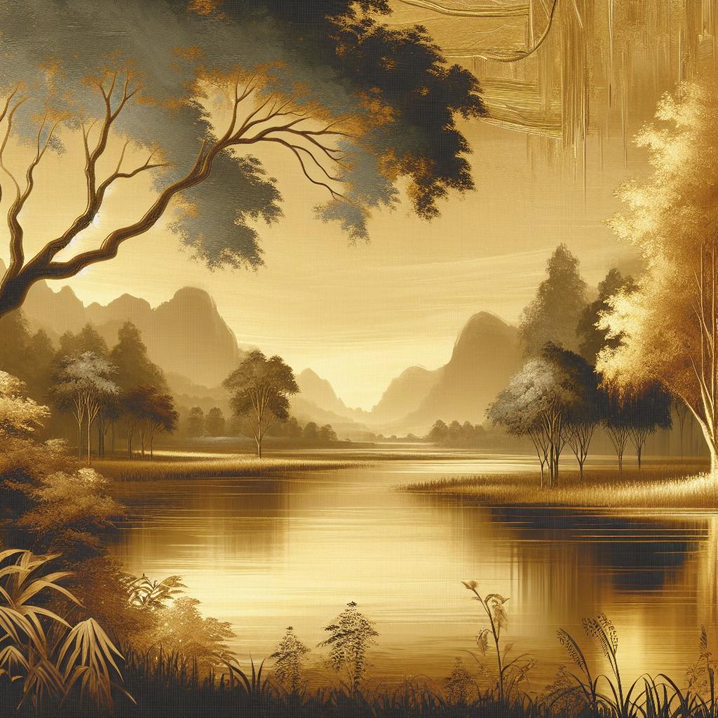 Aureus Vistarama Serene Landscape Oilpainting Art