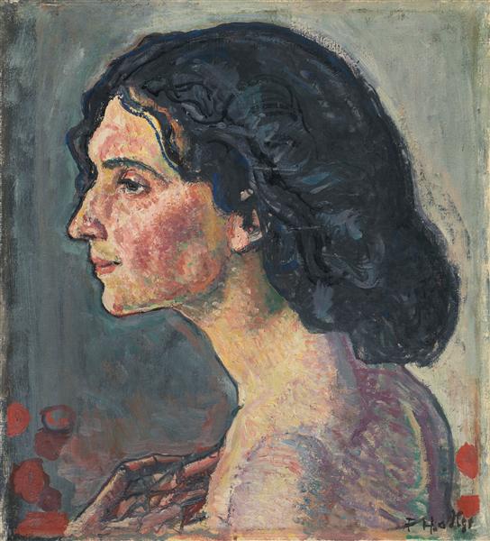 Giulia Leonardi by Ferdinand Hodler Art Nouveau (Modern) Art dated 1910