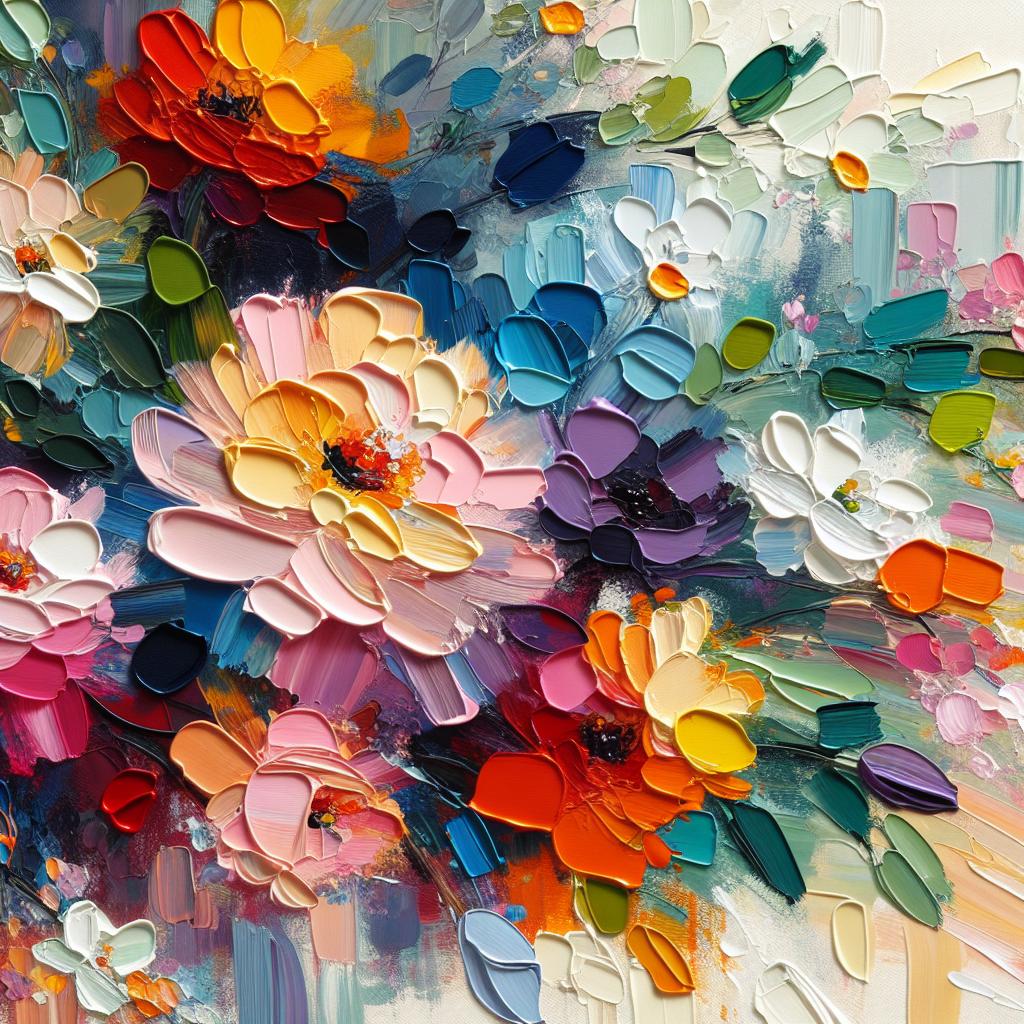 Vibrantus Blossomica: Luminous Floral Oilpainting Art