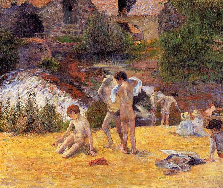 Bathing Place by Paul Gauguin Post-Impressionism Art dated 1886