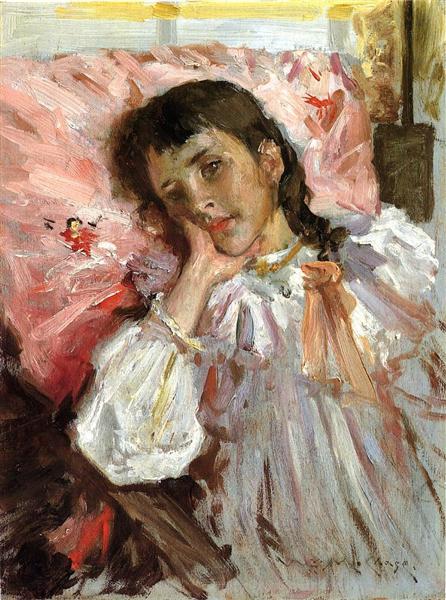 Tired, aka Portrait of the Artist&#39;s Daughter by William Merritt Chase Impressionism Art dated 1894