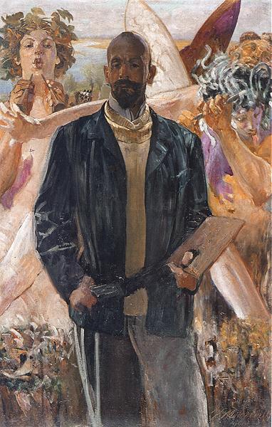 Self-Portrait by Jacek Malczewski Art Nouveau (Modern) Art