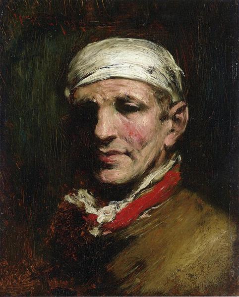 Man with Bandana by William Merritt Chase Impressionism Art dated 1878