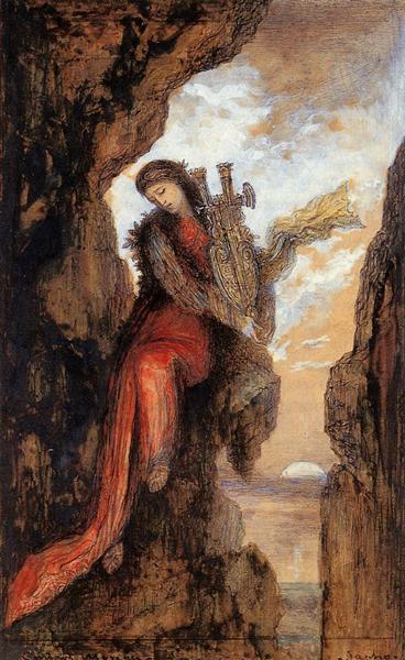 Sappho on the Cliff by Gustave Moreau Symbolism Art dated 1872