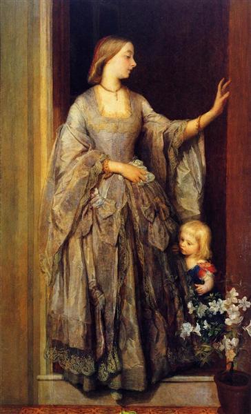 Lady Margaret Beaumont and her Daughter by George Frederick Watts Romanticism Art dated 1862