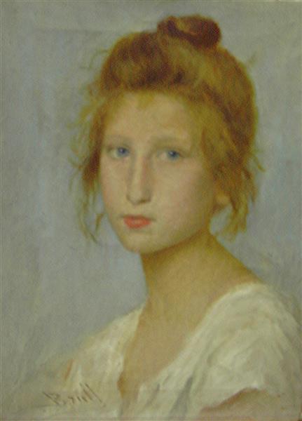 Study of a girl by Joan Brull Art Nouveau (Modern) Art