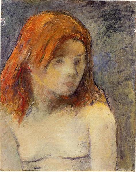 Bust of a nude girl by Paul Gauguin Impressionism Art dated 1884