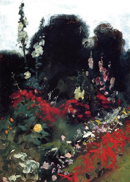 Corner of a Garden by John Singer Sargent Impressionism Art dated 1879