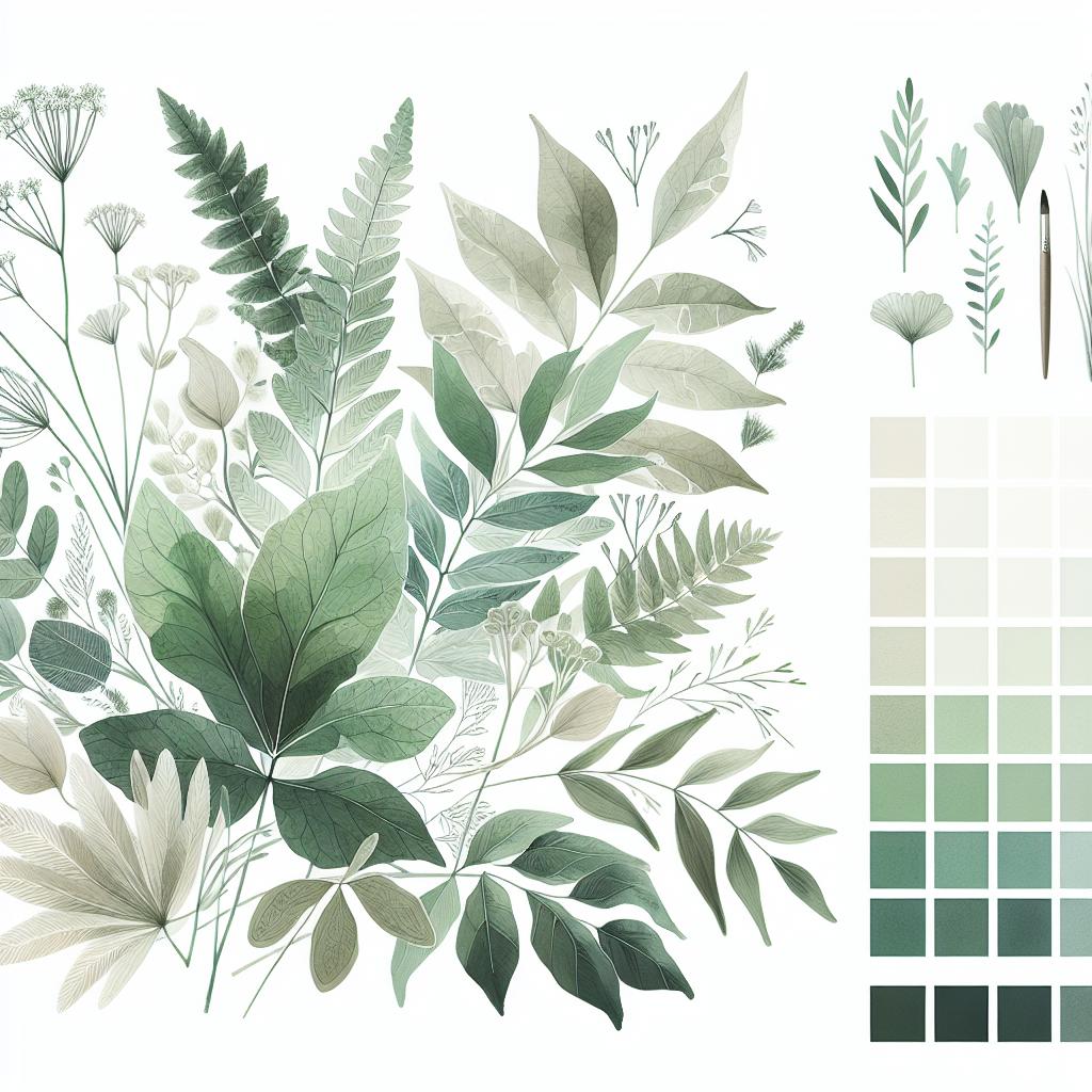 Verdant Svarna Flora: Modern Watercolor Botanical Art