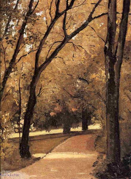 Yerres, Path Through the Old Growth Woods in the Park by Gustave Caillebotte Impressionism Art dated 1878