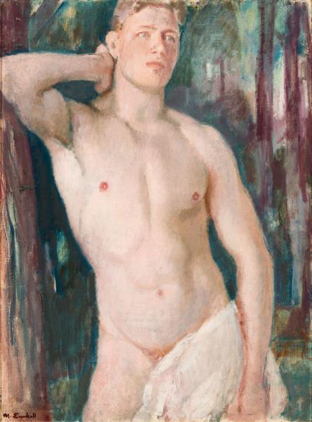 Young Nude Male by Magnus Enckell Symbolism Art dated 1920