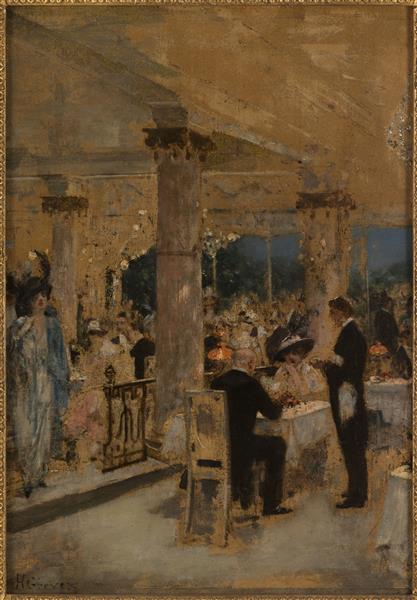 Armenonville, the evening of the Grand-Prix by Henri Gervex Impressionism Art dated 1905