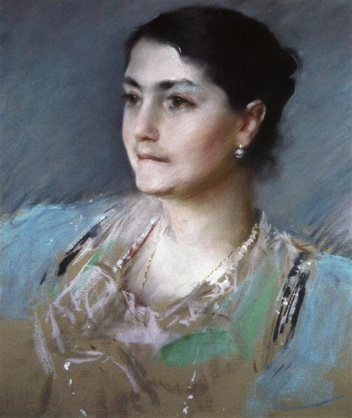 Portrait of Mrs. William Chase by William Merritt Chase Impressionism Art dated 1900