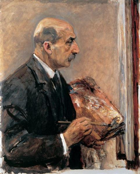 Self-Portrait with Palette by Max Liebermann Impressionism Art