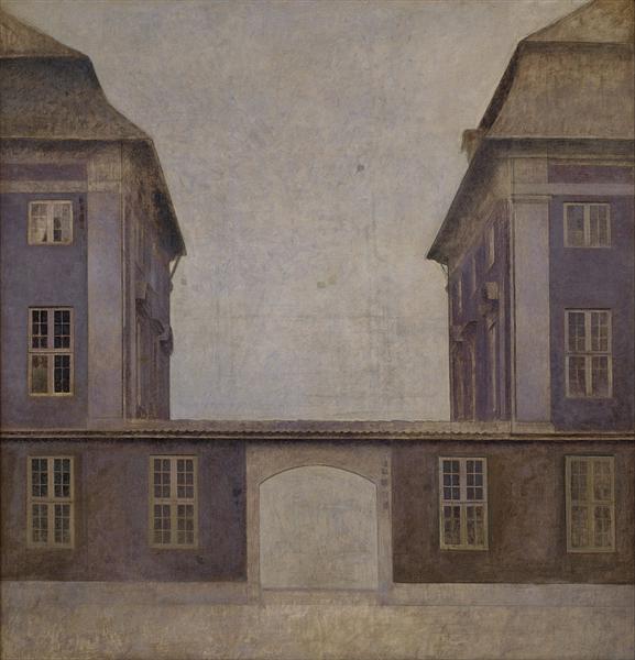 The Buildings of the Asiatic Company, seen from St. Ann&#230; Street by Vilhelm Hammershoi Impressionism Art dated 1902