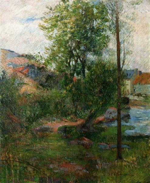 Willow by the Aven by Paul Gauguin Post-Impressionism Art dated 1888