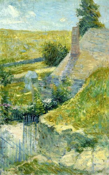 Artist&#39;s Home Seen from the Back by John Henry Twachtman Impressionism Art dated 1895