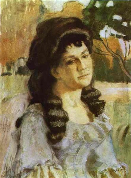 Portrait of a Lady by Victor Borisov-Musatov Impressionism Art dated 1902