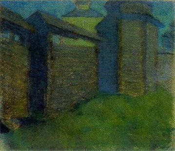 Study to &quot;Building a City&quot; by Nicholas Roerich Realism Art dated 1902