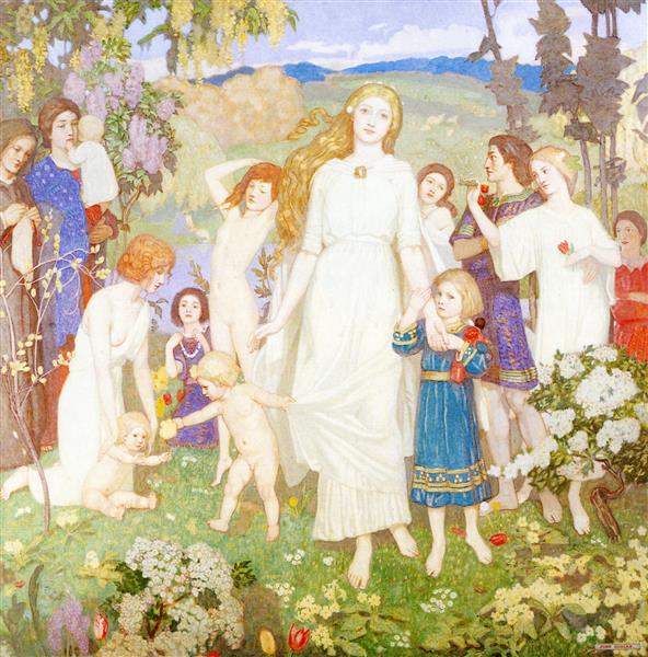 The Coming of Bride by John Duncan Art Nouveau (Modern) Art dated 1917