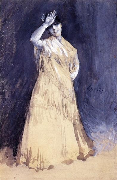 Mrs. Chase as the Se&#241;orita by William Merritt Chase Realism Art dated 1886