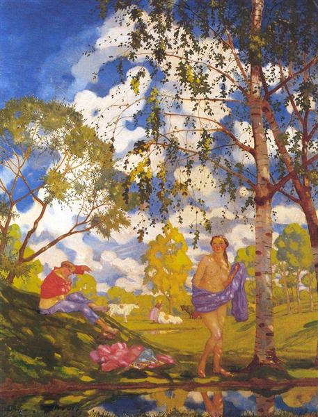 Summer Morning by Konstantin Somov Art Nouveau (Modern) Art dated 1920