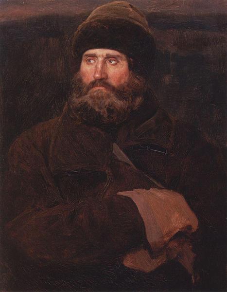 Ivan Petrov, a Peasant from Vladimir Province by Viktor Vasnetsov Realism Art dated 1883