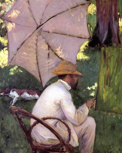 The Painter under His Parasol by Gustave Caillebotte Impressionism Art dated 1878