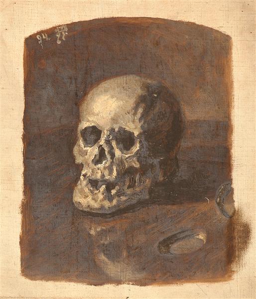 Study of skull by Nicholas Roerich Realism Art dated 1894