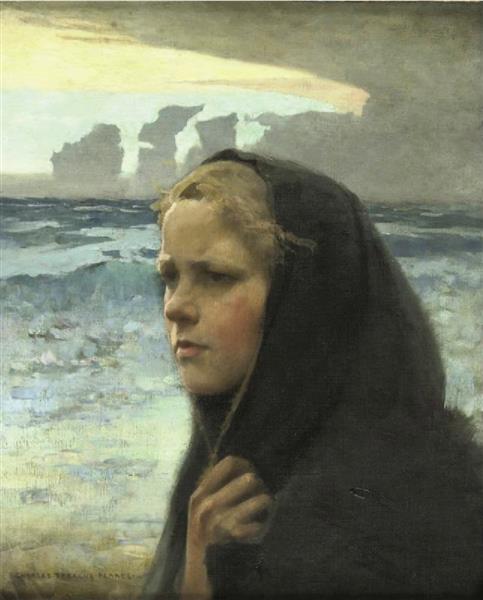 The Squall by Charles Sprague Pearce Impressionism Art dated 1905