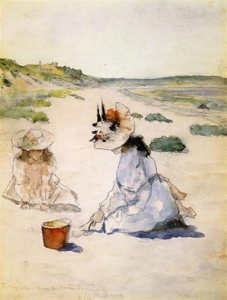 On the Beach, Shinnecock by William Merritt Chase Impressionism Art dated 1895