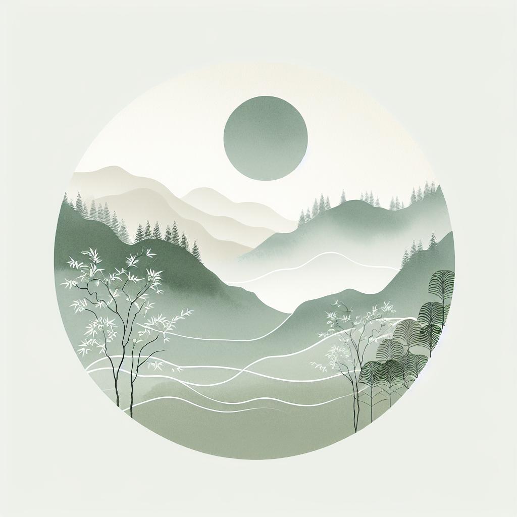 Serenus Prasada Japanese Art: Watercolor Minimalist Elegance