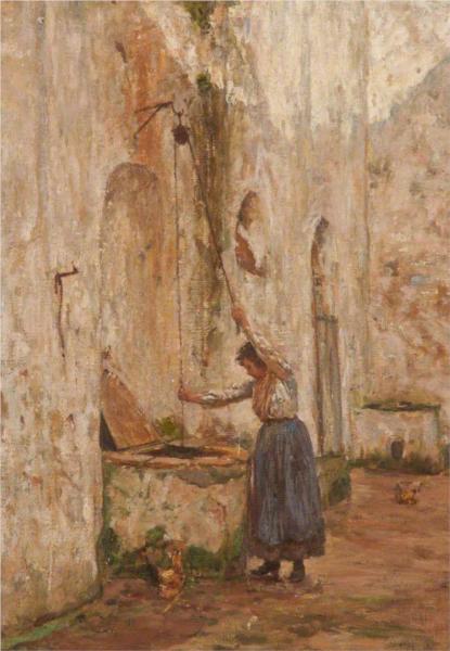 At the Well, Anacapri by James Charles Impressionism Art