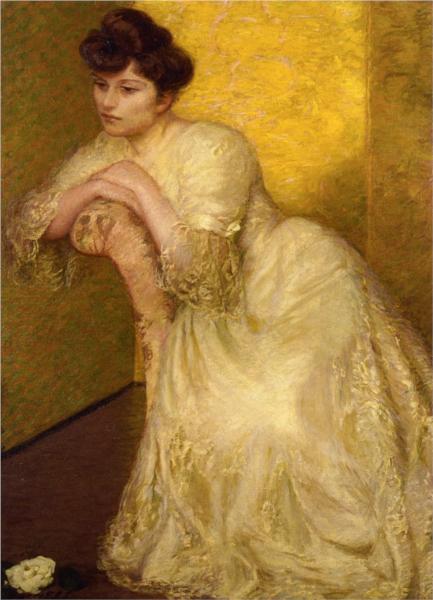 The Yellow Screen by Lilla Cabot Perry Impressionism Art