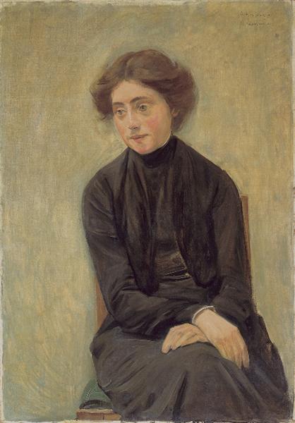 Portrait of Miss Hedwig Ruetz by Max Liebermann Impressionism Art dated 1903