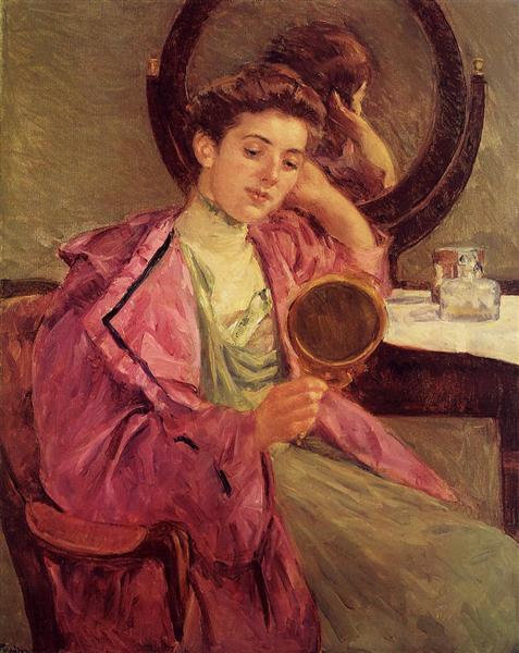 Woman at Her Toilette by Mary Cassatt Impressionism Art dated 1909