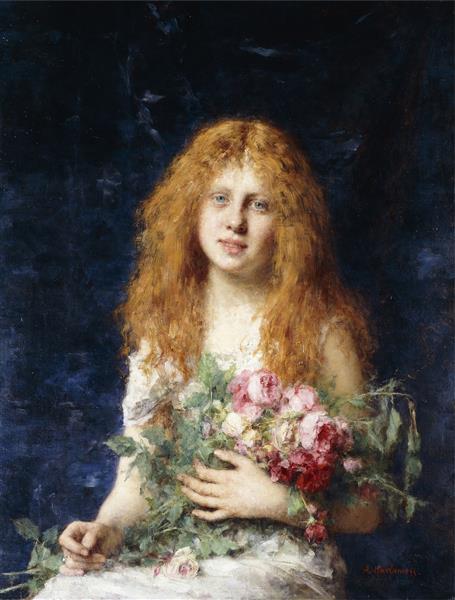 A fair rose by Alexei Harlamoff Realism Art