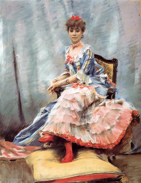 Portrait Of Laure Hayman by Julius LeBlanc Stewart Realism Art dated 1882