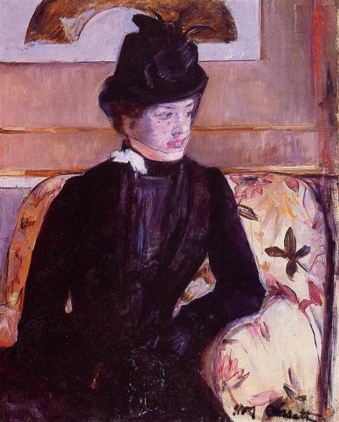 Mrs. Gardner Cassatt in Black by Mary Cassatt Impressionism Art dated 1880