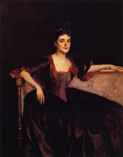 Mrs. Thomas Lincoln Manson Jr (Mary Groot) by John Singer Sargent Realism Art dated 1890