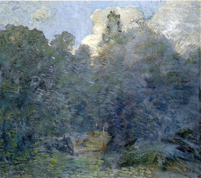 Landscape with Stone Wall, Windham by Julian Alden Weir Tonalism Art dated 1892