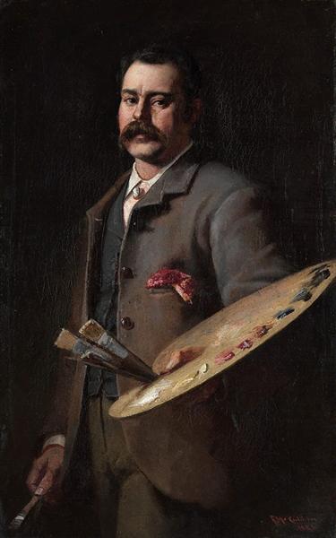 Self-portrait by Frederick McCubbin Impressionism Art dated 1886