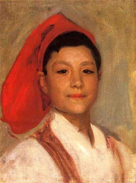 Head of a Neapolitan Boy by John Singer Sargent Realism Art dated 1879