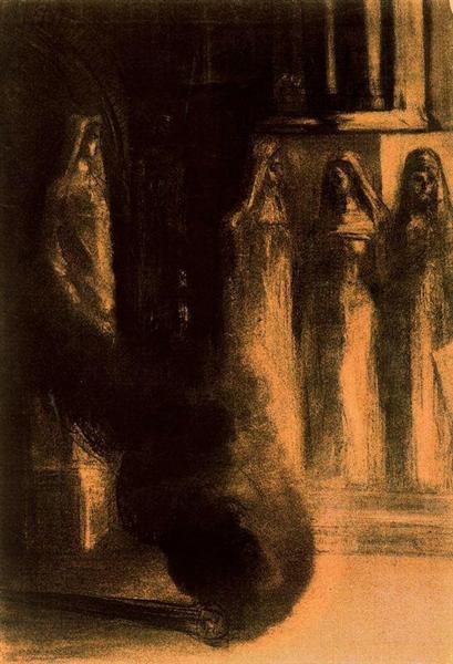 The Black Torches by Odilon Redon Symbolism Art dated 1889