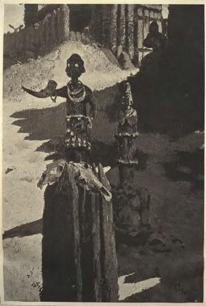 Idol by Nicholas Roerich Realism Art dated 1898