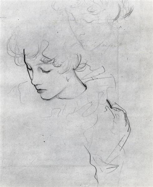 Polly Barnard (also known as study for Carnation, Lily, Lily, Rose) by John Singer Sargent Realism Art dated 1885