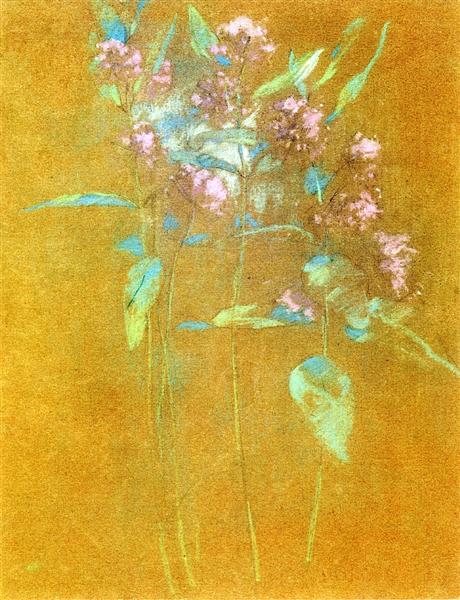 Wildflowers by John Henry Twachtman Tonalism Art dated 1891