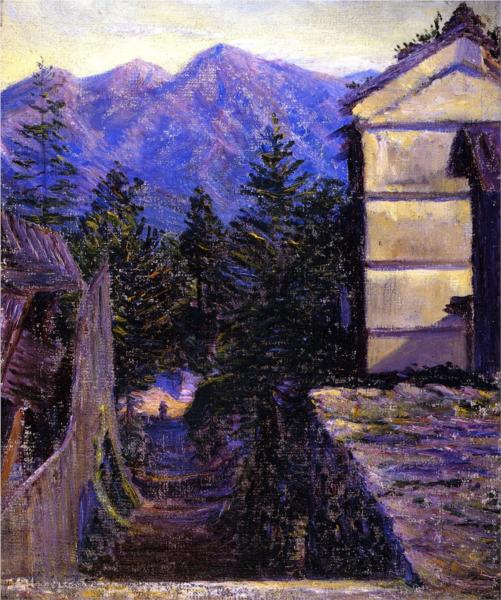 Mountain Village, Japan by Lilla Cabot Perry Impressionism Art dated 1901